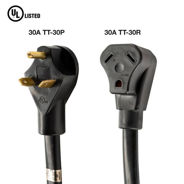 Details about RV Power Extension Cord 30Amp Male TT-30P To 30Amp Female TT-30R 30Ft Details about RV Power Extension Cord 30Amp Male TT-30P To 30Amp Female TT-30R 30Ft