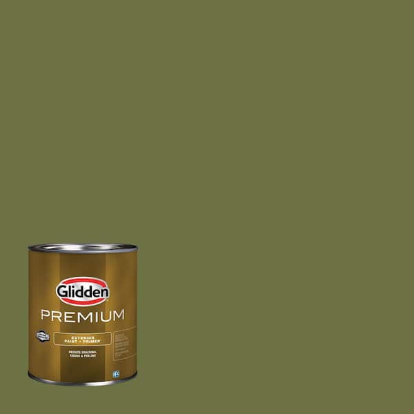 Glidden Premium 1 qt. PPG1122-7 Oakmoss Semi-Gloss Exterior Latex Paint