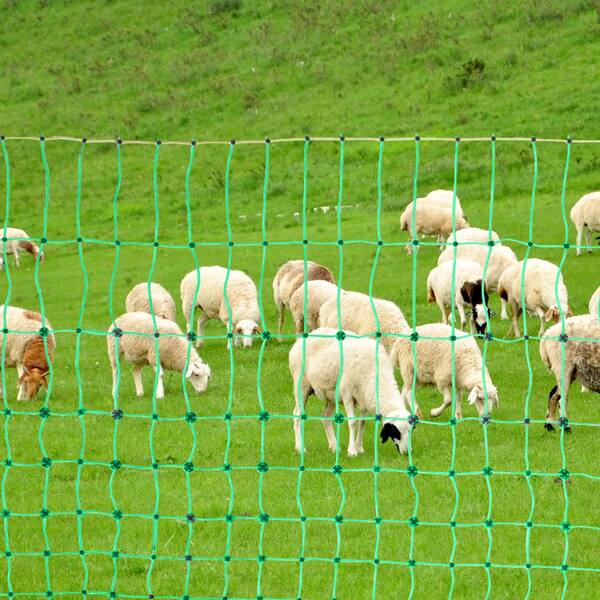 Electric Fence Netting 42 in. H x 164 ft. L Polywire Net Fencing with Posts and Double-Spiked Stakes Utility Portable