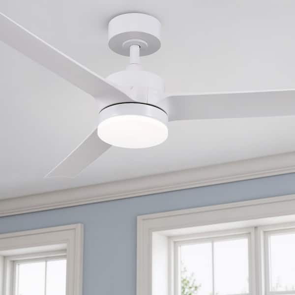 52 in. Indoor White 6-Speed Standard Ceiling Fan with 3000K/4500K/6500K Adjustable White LED Light with Remote Control