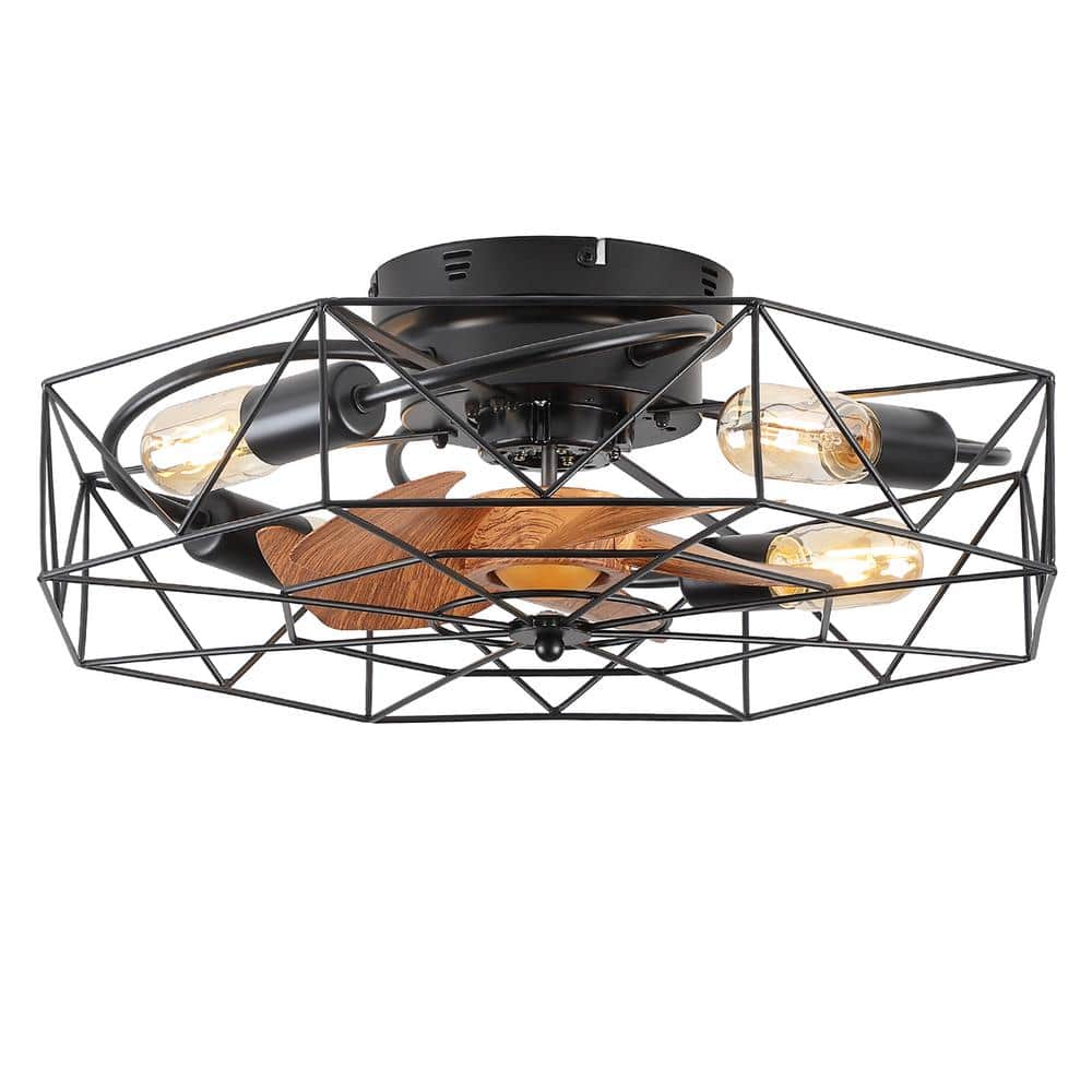 HKMGT Industrial 20.1 in. Indoor Black Smart Ceiling Fan