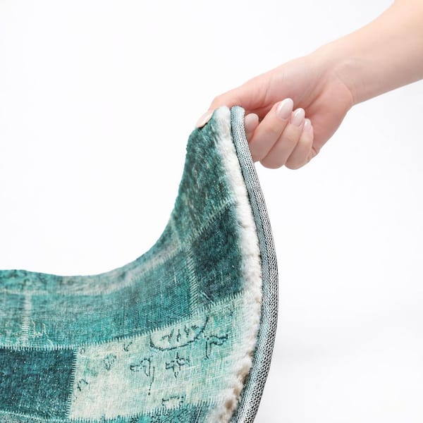 Dream Shag Premium Machine Washable Abstract ADS631 Teal 10 ft. x 14 ft. Area Rug