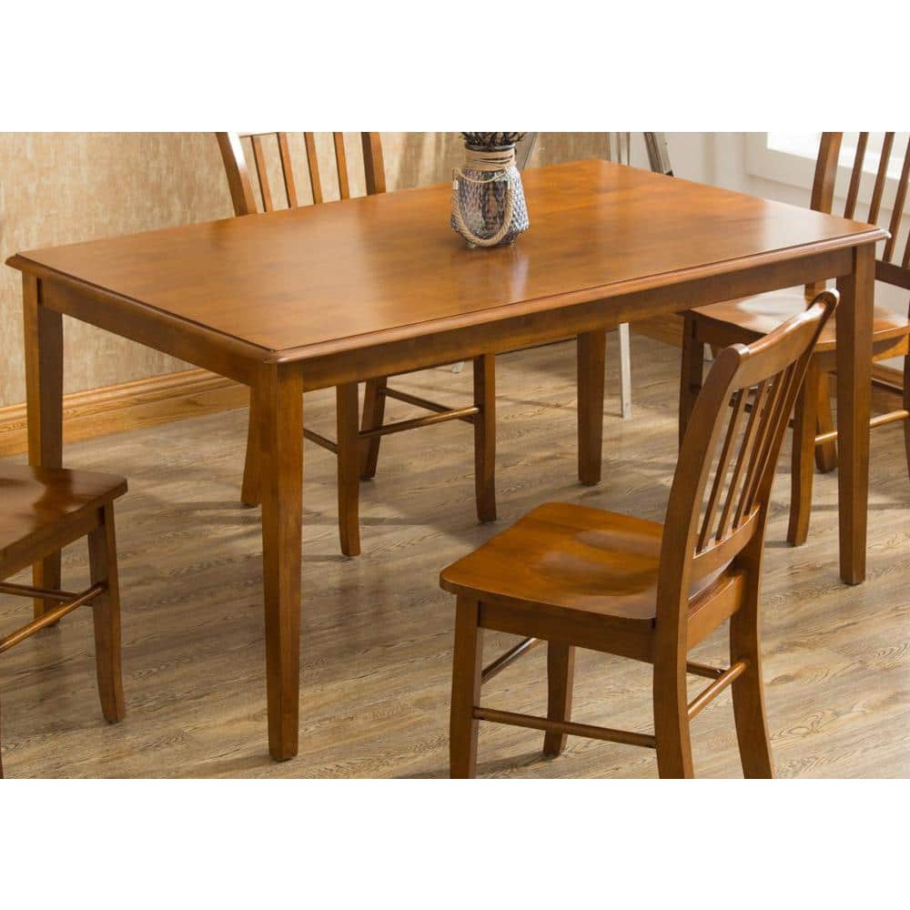 Walnut Finish Solid Hardwood Shaker Dining Set with 4 Chairs and Bench