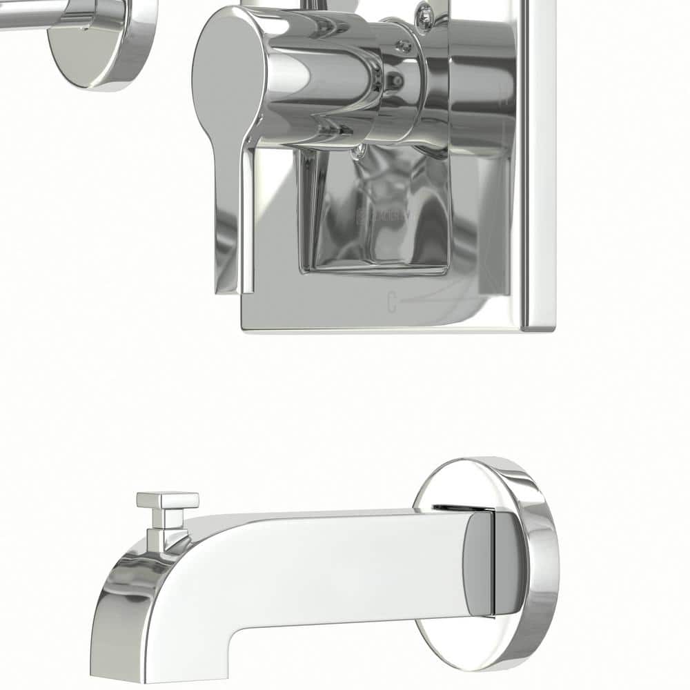 Chrome Square Wall Mounted Rain Shower Faucet Set