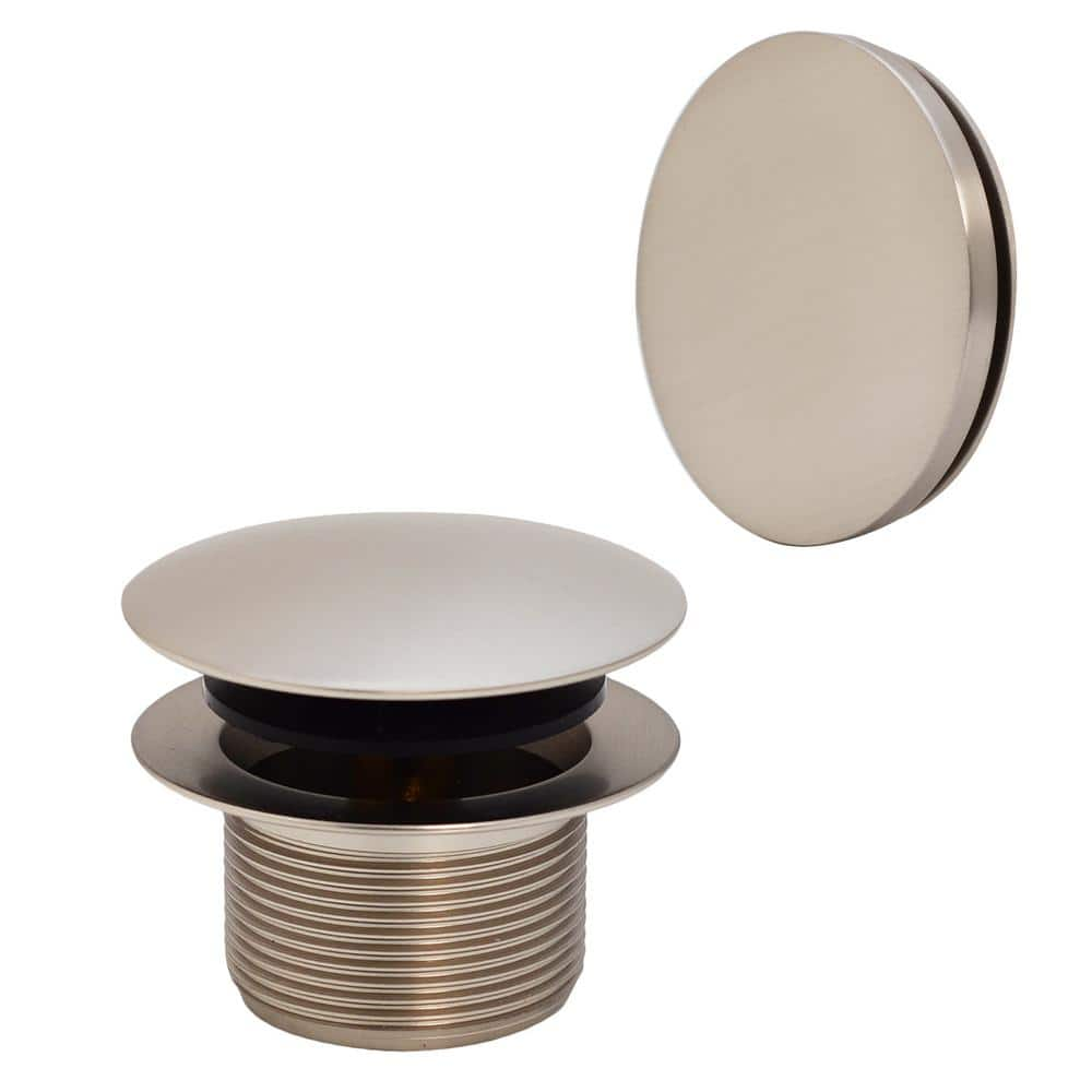 Westbrass 1-1/2 in. NPSM Coarse Thread Mushroom Tip-Toe Bathtub Drain with Illusionary Overflow Faceplate, Satin Nickel