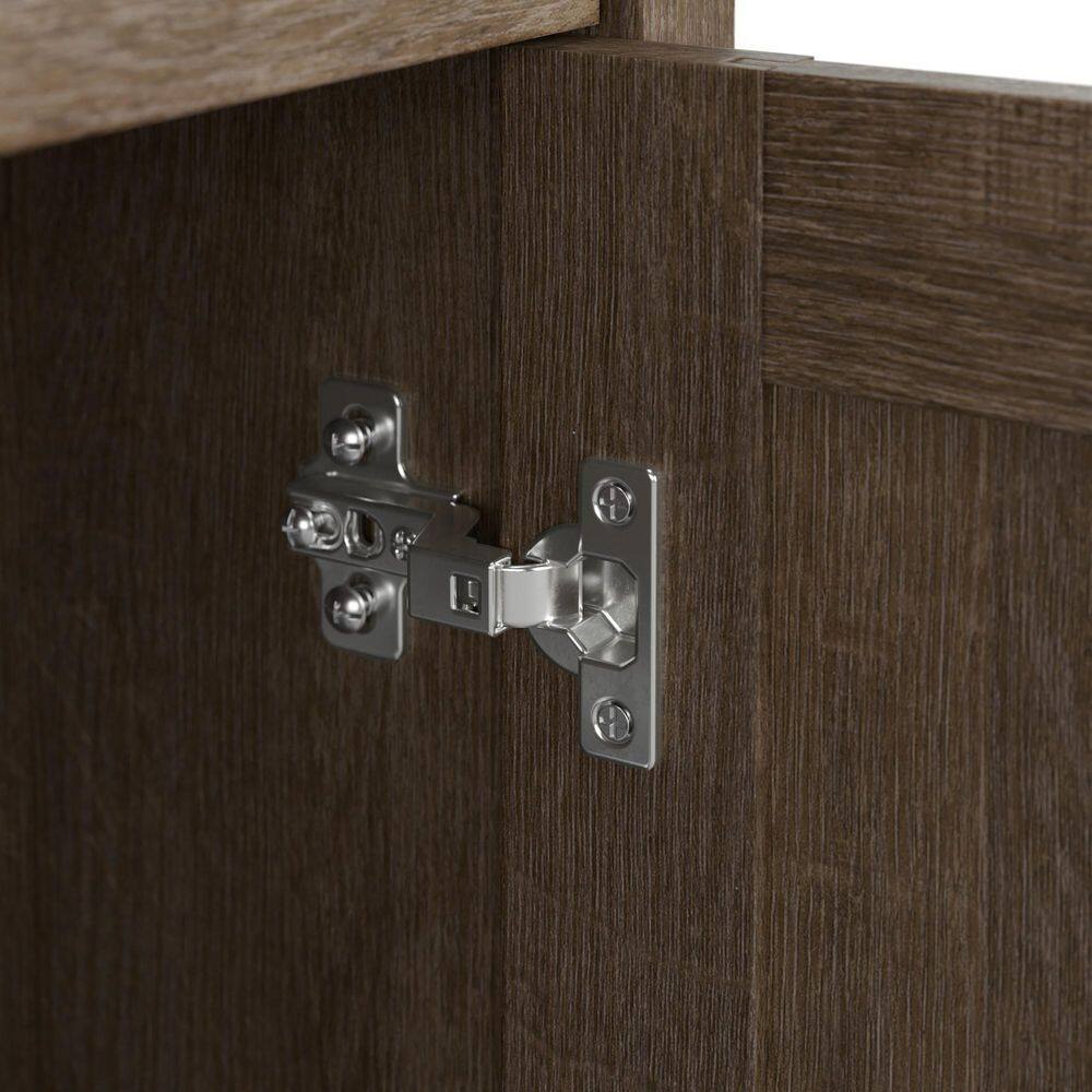 Salinas Mission-Style Ash Brown Tall Storage Cabinet with Adjustable Shelving