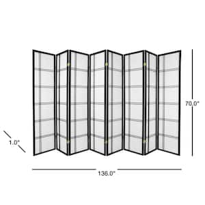 6 ft. Black 8-Panel Room Divider