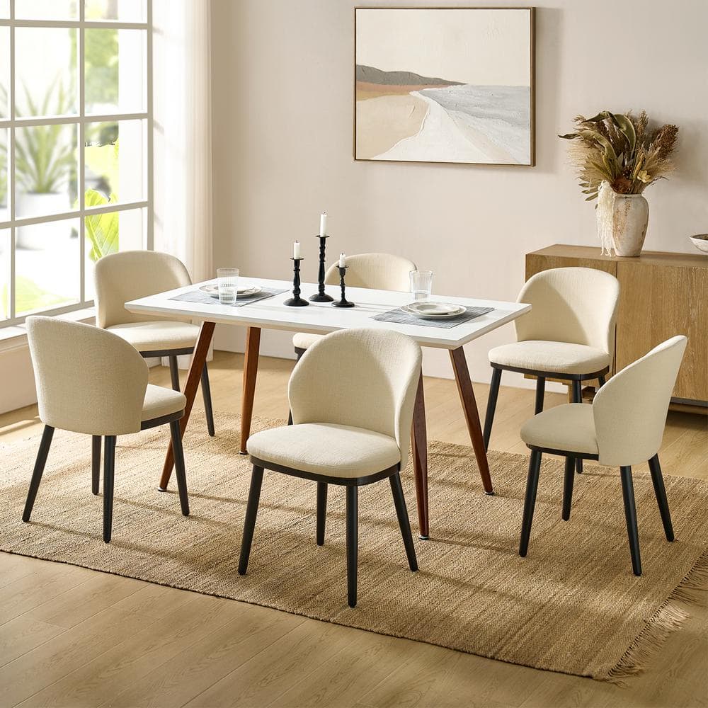 ダイニングチェア Dining chair JAYDEN CREATION Holden Beige Modern Dining Chair with Solid Wood