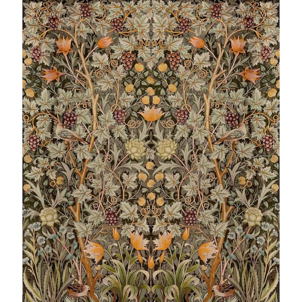 133.9 in. x 115.8 in. Vine Embroidery Green Nature Wall Mural