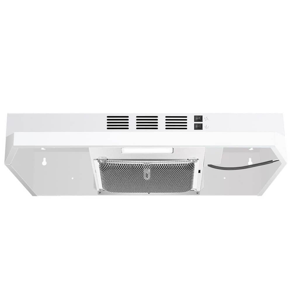 24 in. 230 CFM Under Cabinet Range Hood, Hard Wired,White Spray Painting Stainless Kitchen Hood with 2-Speed,Convertible price history on PriceWatchPro