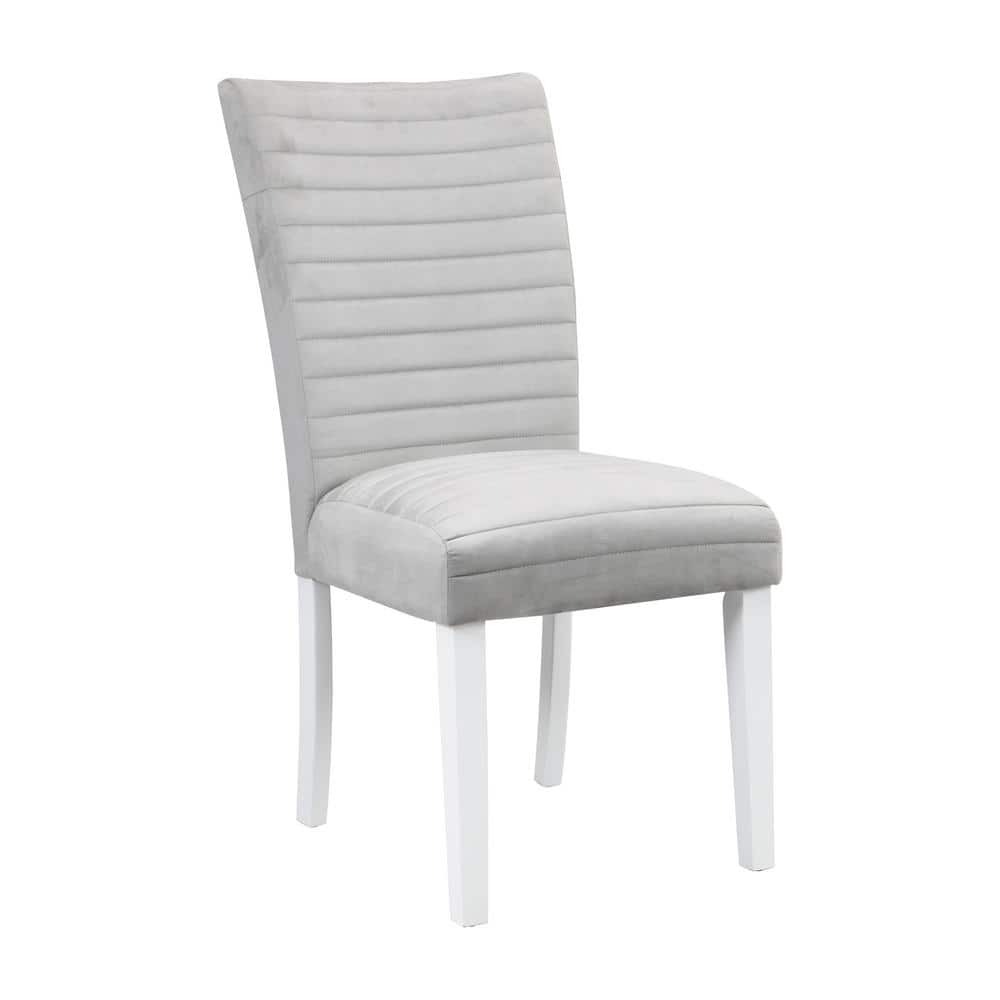 Acme Furniture Elizaveta Gray Velvet Upholstery Side Chairs
