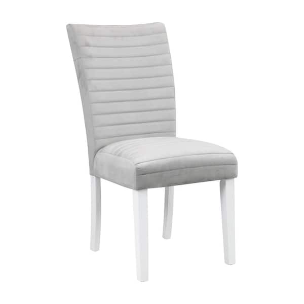 Acme Furniture Elizaveta Gray Velvet Upholstery Side Chairs (Set of 2)