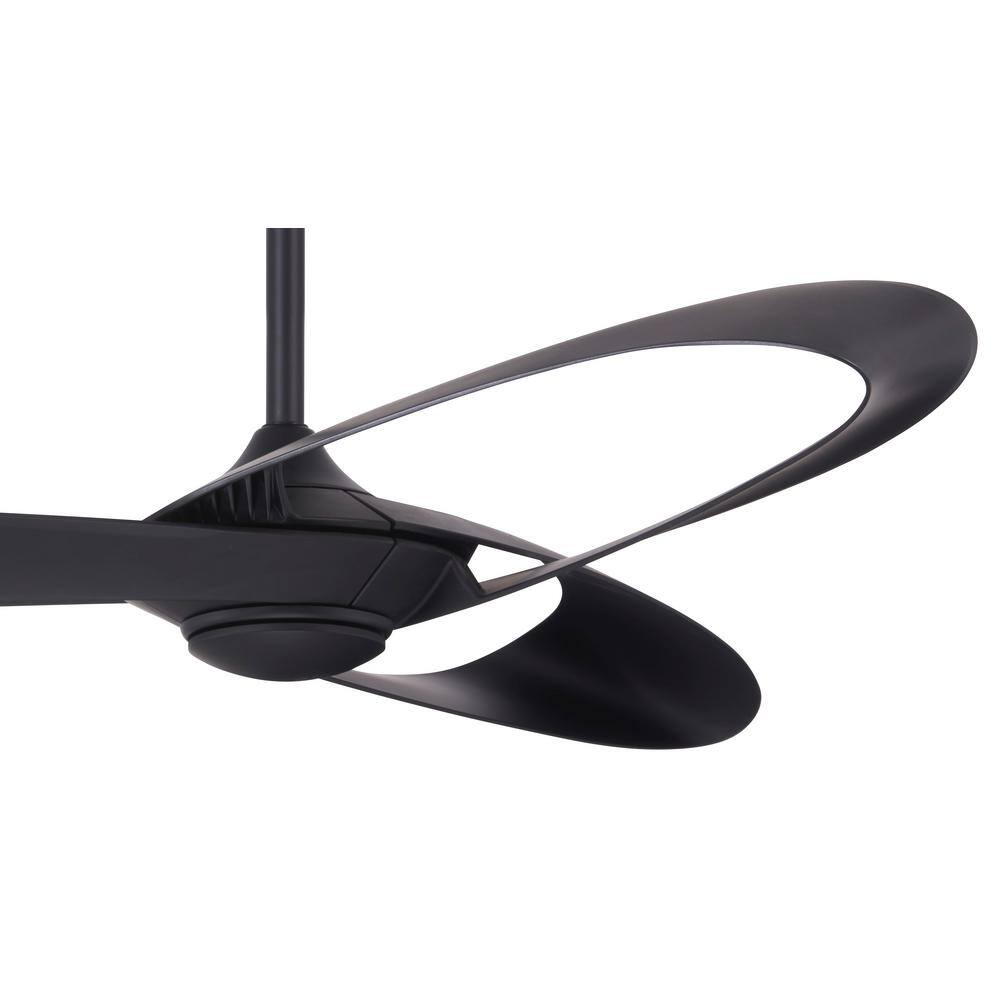 52" Black ABS Blade Ceiling Fan with Remote Control