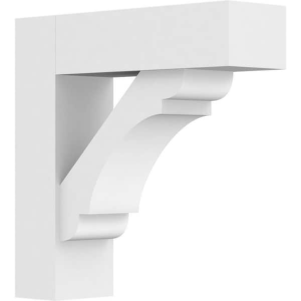 Ekena Millwork Standard Olympic 3 in. W x 12 in. H x 12 in. D Signature Urethane Polyurethane Bracket With Block Ends
