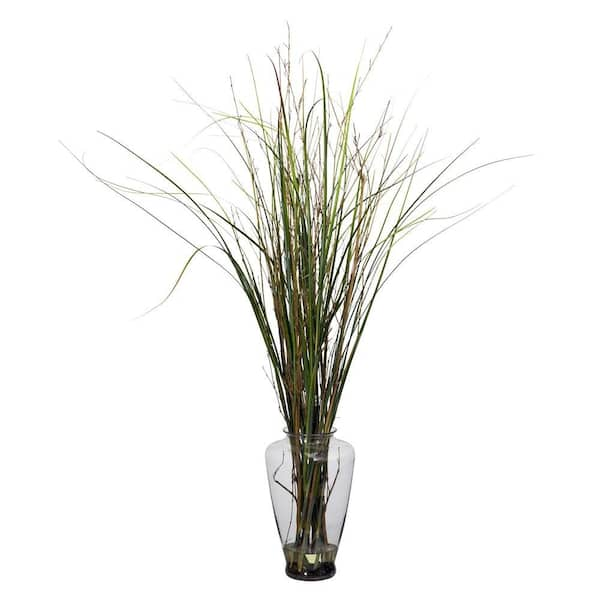 Unbranded 46 in. H Green Grass and Bamboo with Large Jar Silk Plant