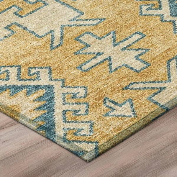 Chantille Machine Washable Indoor/Outdoor Abstract ACN3029 Gold 3 ft. x 4 ft. Area Rug