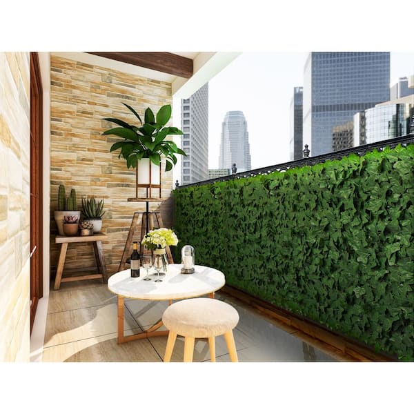 ColourTree 39 in. x 178 in. Artificial Hedges Faux Sweet Potato Ivy Leaves Fence Privacy Screen Cover Panels  Decorative Trellis