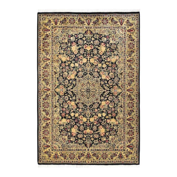 Solo Rugs Mogul One-of-a-Kind Traditional Black 4 ft. 2 in. x 6 ft. 2 in. Oriental Area Rug