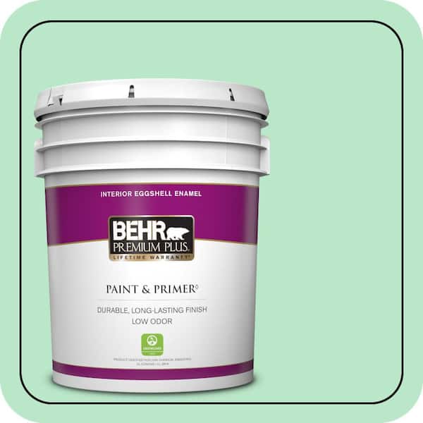 BEHR PREMIUM PLUS 5 gal. #460A-3 Canton Jade Eggshell Enamel Low Odor Interior Paint & Primer