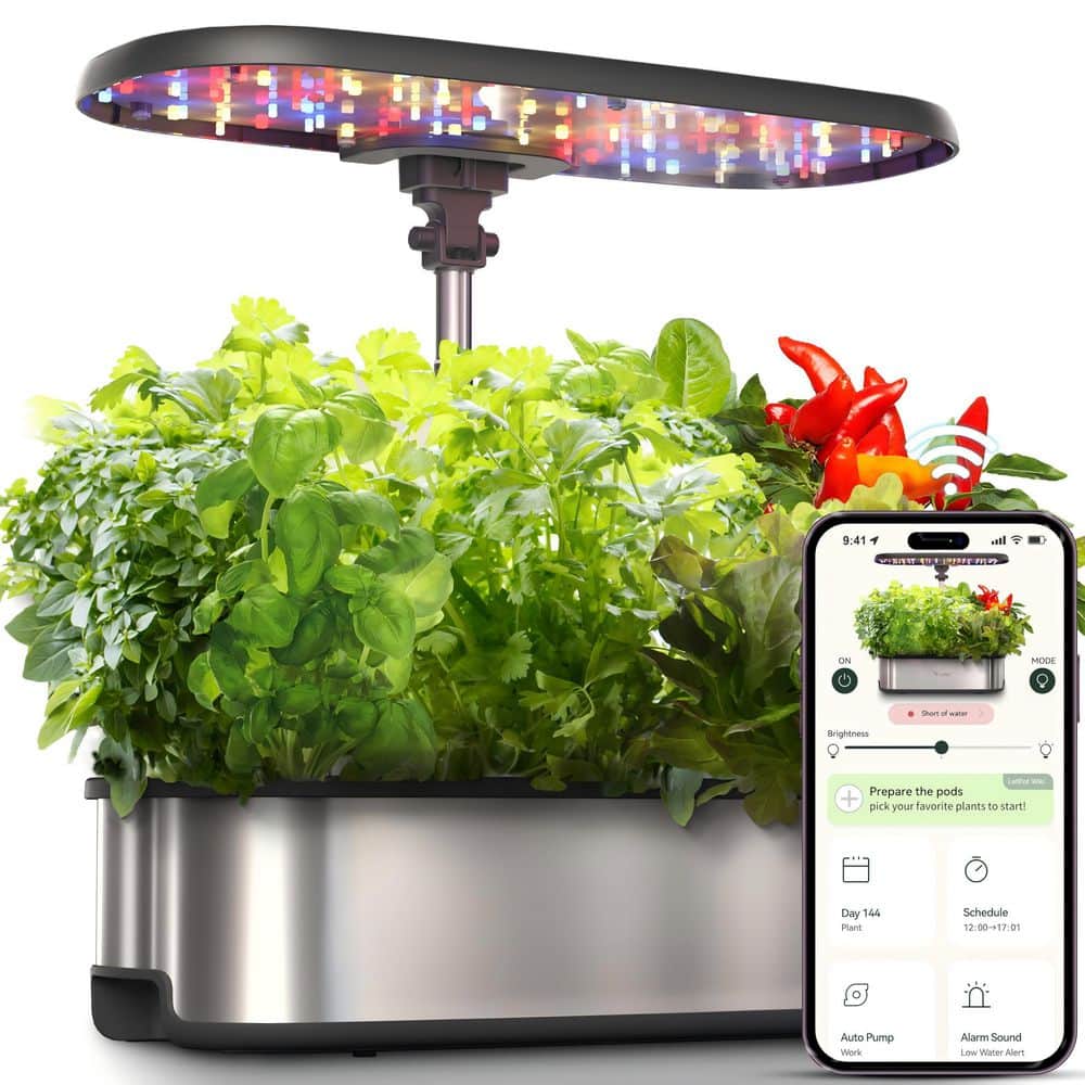 Hydroponics Growing System, Smart 2 Pods Indoor Herb Garden, WiFi APP Control with 24 W LED, 5.5 L Tank and Auto Timer price history on PriceWatchPro