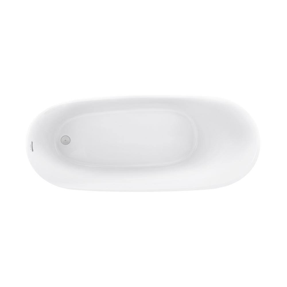 Sublime 67" White Acrylic Freestanding Soaking Bathtub