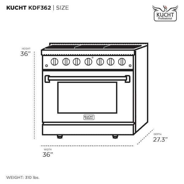  KOSTCH 36 inch Professional Electric Range with 5 Heating  Elements Cooktop, 6.0 Cu. Ft. Convection Oven Capacity, Smooth Glass Top,  in Stainless Steel, KOS-36RE06H (Red) : Appliances