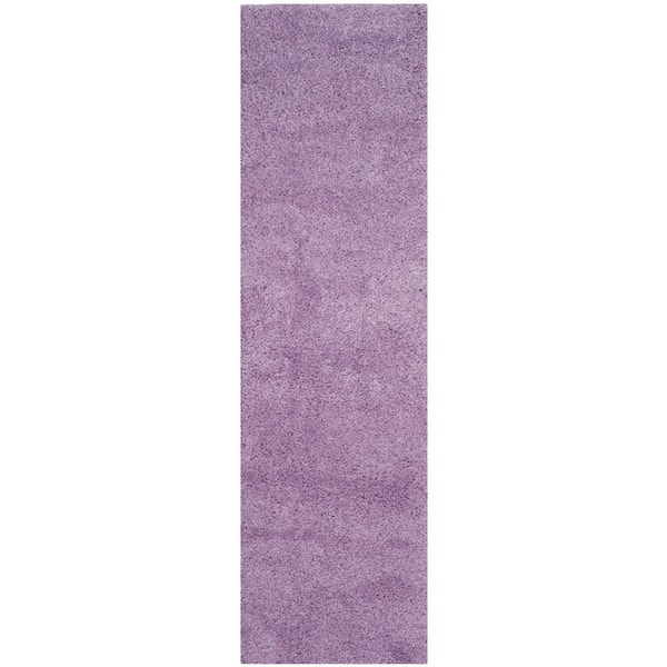 Laguna Shag 2 ft. x 10 ft. Lilac Solid Runner Rug