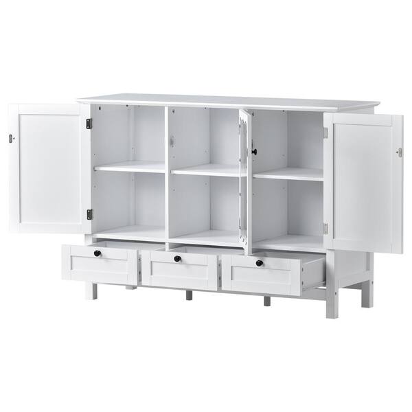 30 in. W x 14 in. D x 72.4 in. H White MDF Freestanding Ready to Assemble Kitchen  Cabinet Storage with 4 Doors wywymnjmnj-24 - The Home Depot