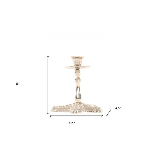 Silver Finish Star Fish Taper Candle Holder Silver Finish Star Fish Taper Candle Holder