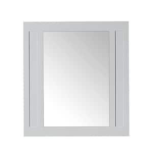 Aberdeen 33 in. W x 36 in. H Rectangular Framed Wall Mount Bathroom Vanity Mirror in Dove Gray
