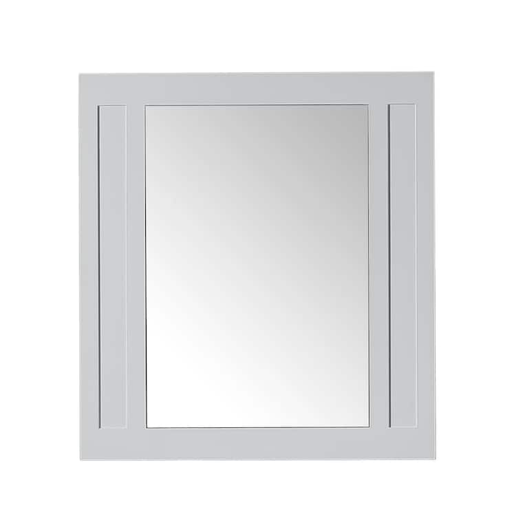 Home Decorators Collection Aberdeen 33 in. W x 36 in. H Rectangular Framed Wall Mount Bathroom Vanity Mirror in Dove Gray