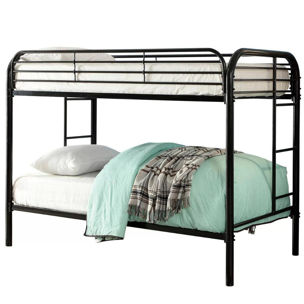 Benjara Black Twin Adjustable Bunk Bed With Ladders BM186437 - The Home ...