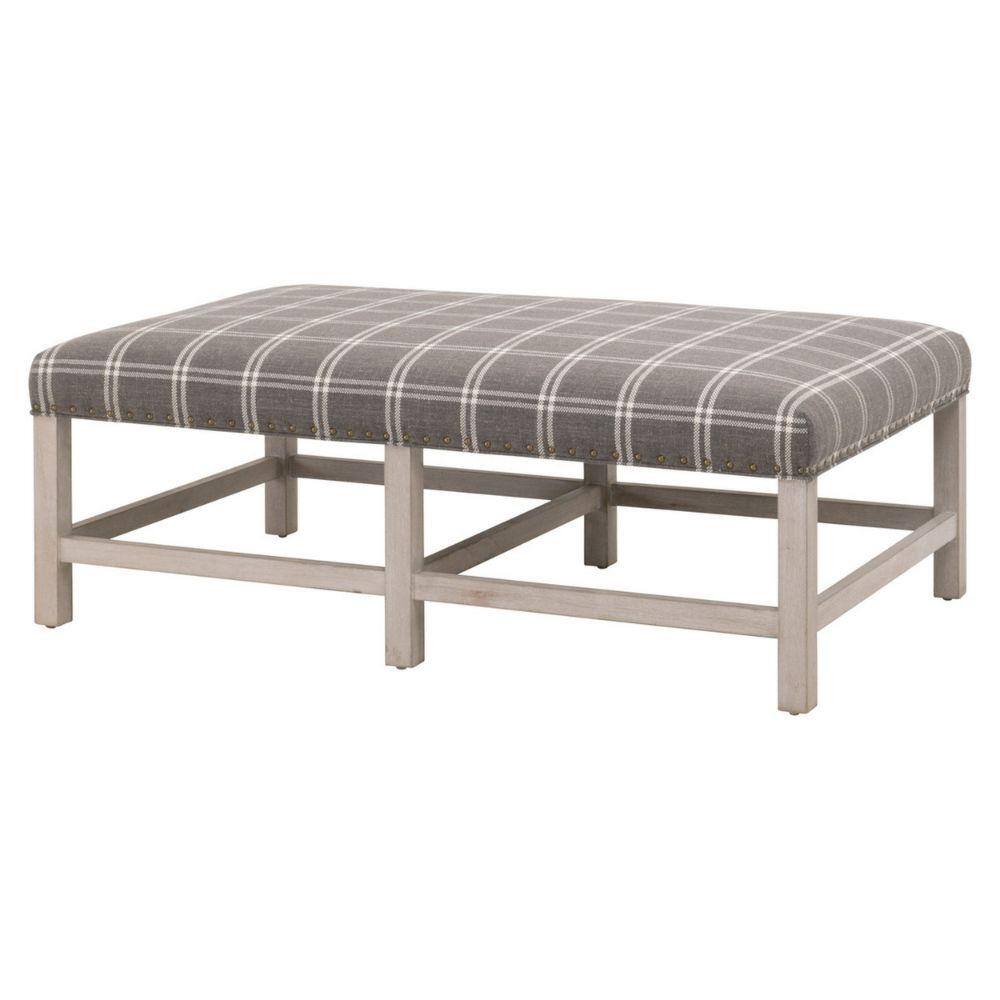 Benjara 52 In. Gray Backless Bedroom Bench With Wooden Frame And ...