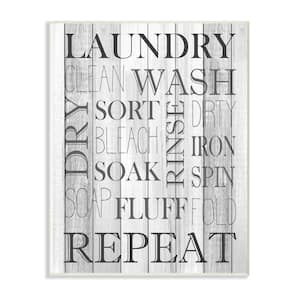 10 in. x 15 in. "Laundry Room Bathroom Black And White" by Kimberly Allen Wood Wall Art