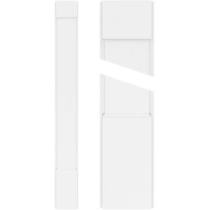2 in. x 10 in. x 82 in. Smooth PVC Pilaster Moulding with Standard Capital and Base (Pair)