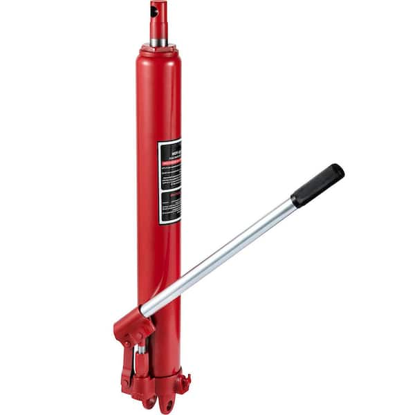 Hydraulic Long Ram Jack 12T/26455 lbs. Manual Engine Lift Hoist with Single Piston Pump Handle for Garage Shop, Red