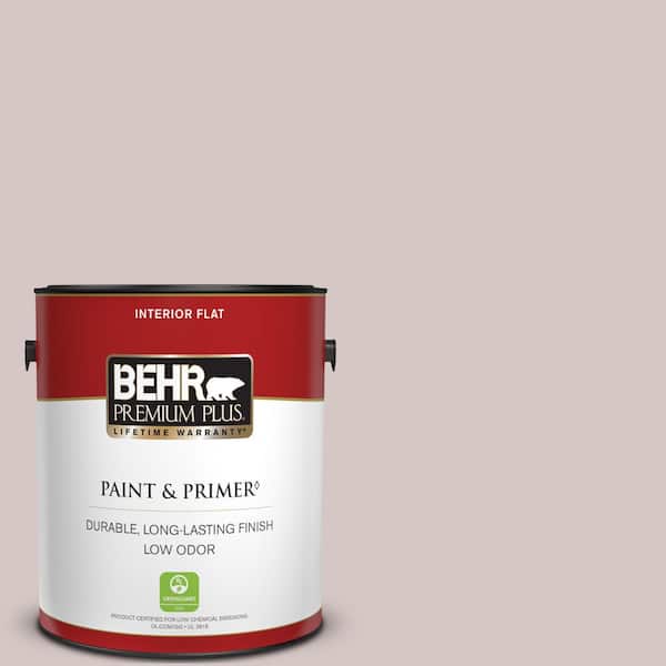 BEHR PREMIUM PLUS 1 gal. #730A-3 Lilac Tan Flat Low Odor Interior Paint & Primer