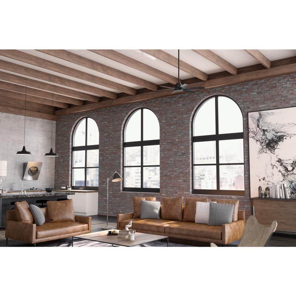 Kennicott Matte Black 52" Industrial 6-Blade Ceiling Fan
