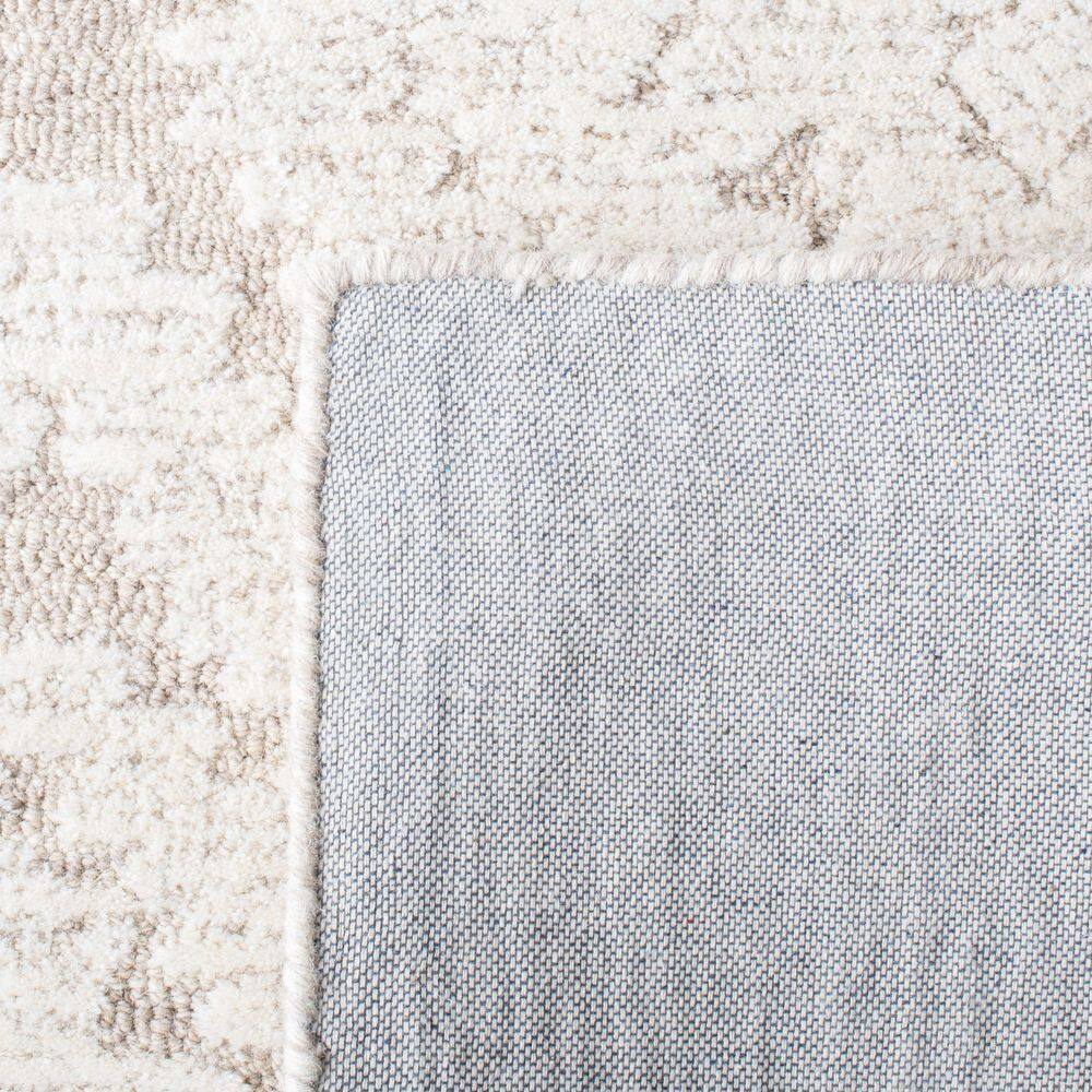 Elegant Hand-Tufted Wool Square Rug in Beige and Brown