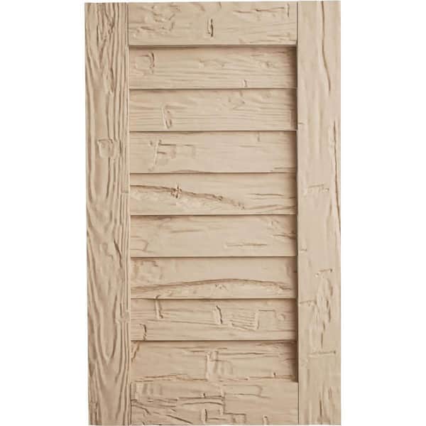 Ekena Millwork 12 in. x 30 in. Rectangular Hand Hewn Polyurethane Timberthane Faux Wood Non-Functional Paintable Gable Vent