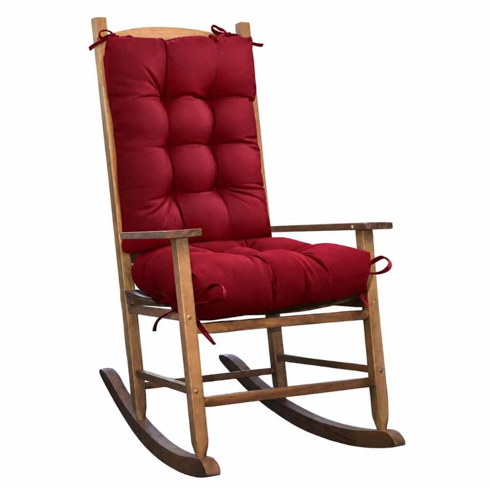 17 in. W x 17 in. D 1-Piece Polyester Waterproof Burgundy Universal Outdoor Dining Chair Cushion with Back (1)