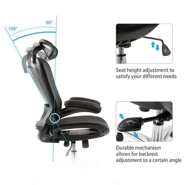 Black Ergonomic Adjustable Mesh Home Office Chair