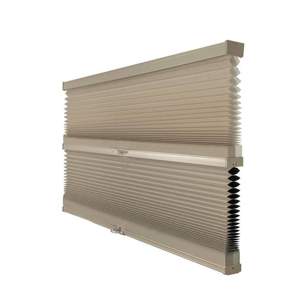 Cut-to-Size Khaki Grey Cordless Day N Night Privacy Blackout Polyester Cellular Shade 70.75 in. W x 72 in. L