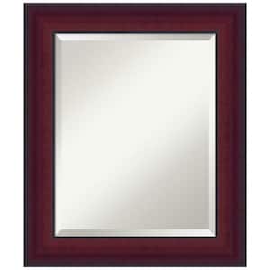 Canterbury Cherry 21.25 in. x 25.25 in. Beveled Casual Rectangle Wood Framed Bathroom Wall Mirror in Cherry