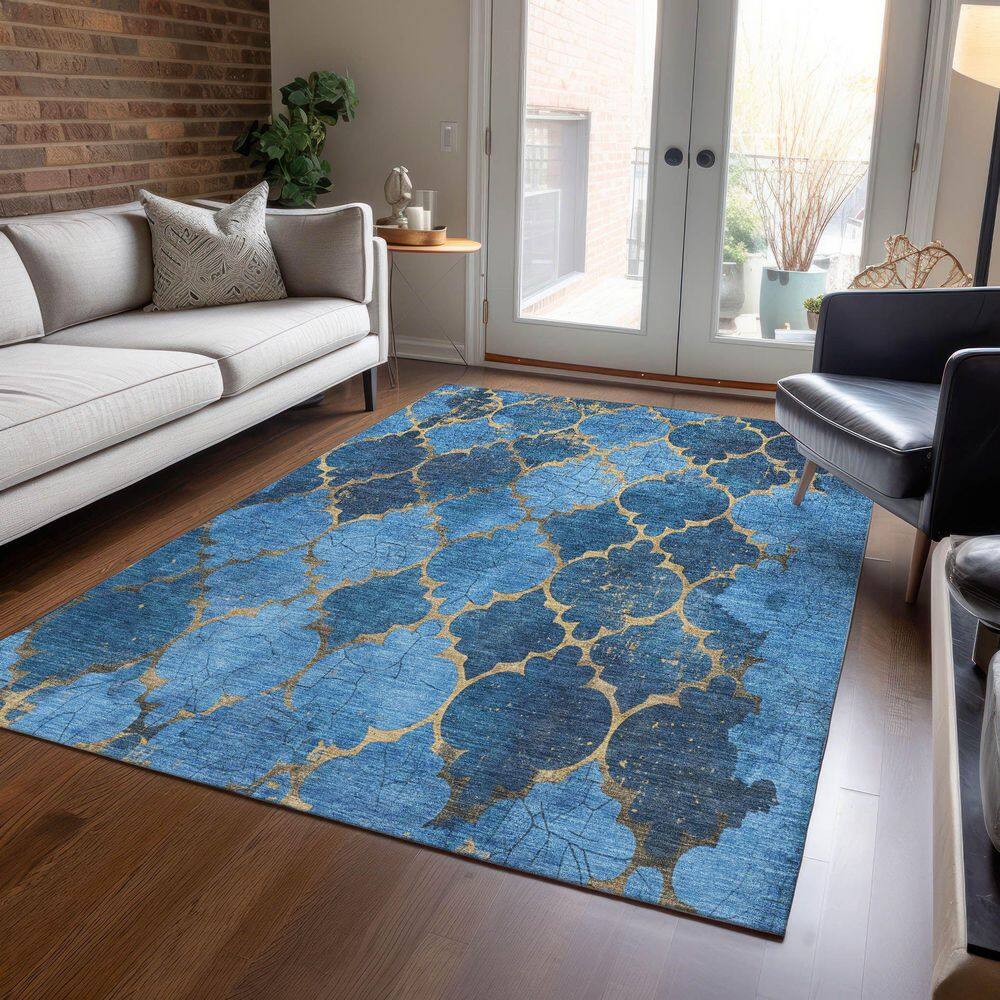 Chantille Machine Washable Indoor/Outdoor Abstract ACN1784 Blue 8 ft. x 10 ft. Area Rug price history on PriceWatchPro
