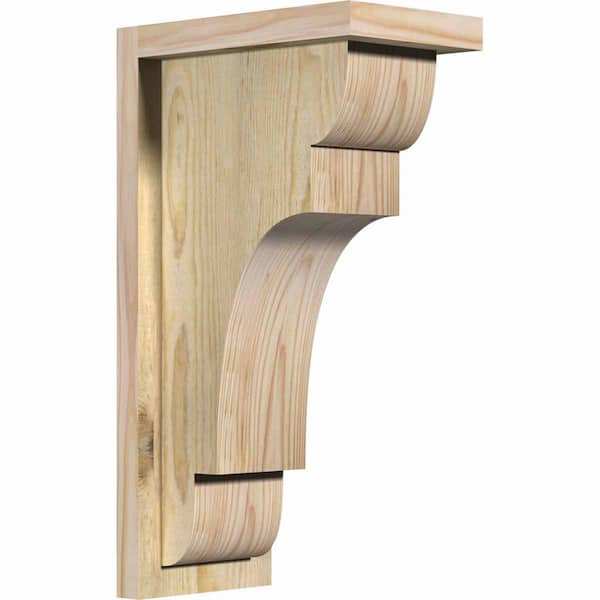 Ekena Millwork 6 in. x 10 in. x 18 in. Douglas Fir New Brighton Rough Sawn Corbel with Backplate
