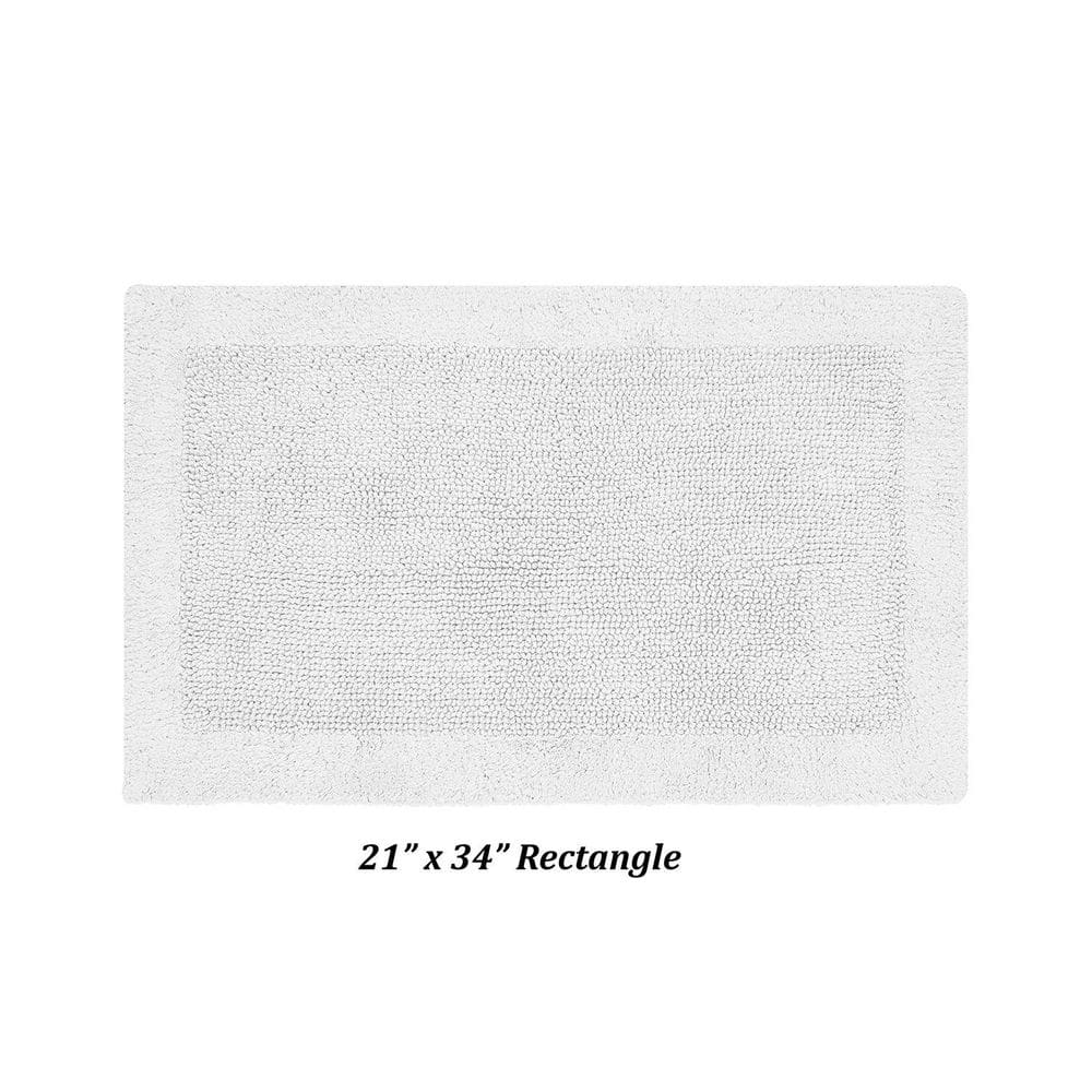 Edge White Cotton Reversible Bath Rug 21" x 34"