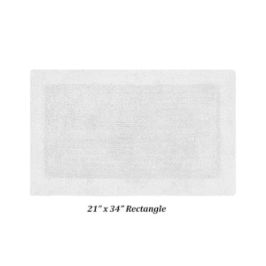 Edge 21 in. x 34 in. White 100% Cotton Rectangle Bath Rug