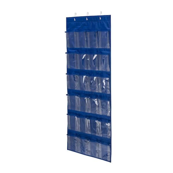 Honey-Can-Do 57 in. H 12-Pair Blue Polyester Hanging Shoe Organizer