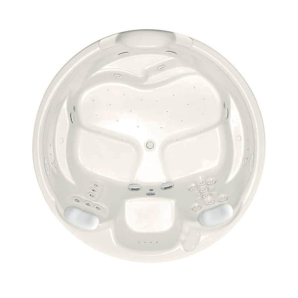 Millennium 9- 72 in. Acrylic Round Drop-In Air Bath/ Whirlpool Bathtub with Heater Center Drain in Biscuit